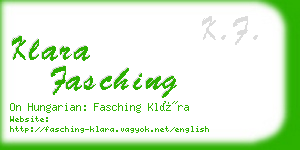 klara fasching business card